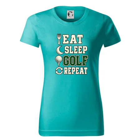 Eat sleep golf repeat typografie