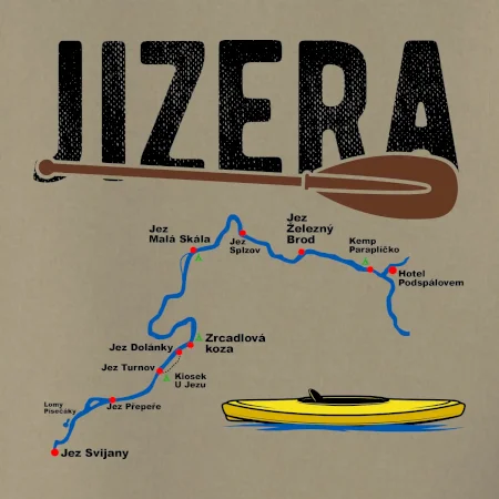 Mapa řeky Jizery