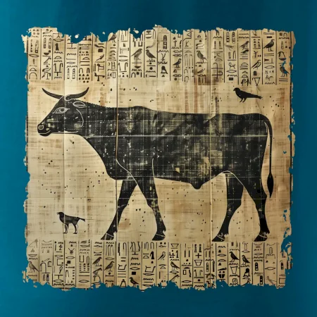 Egyptské hieroglyfy kráva
