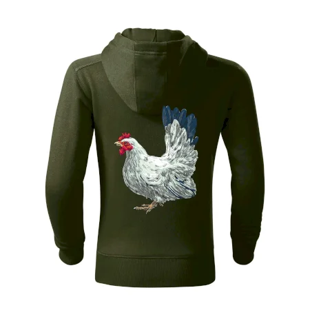 Slepice kreslená bílá