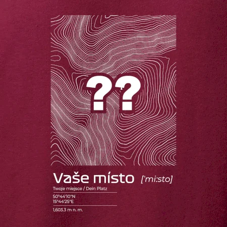 Vaše místo - vrstevnice v obdélníku