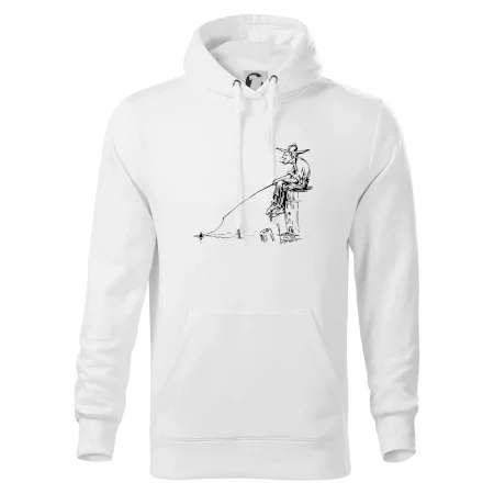 Kreslený rybář na pařezu