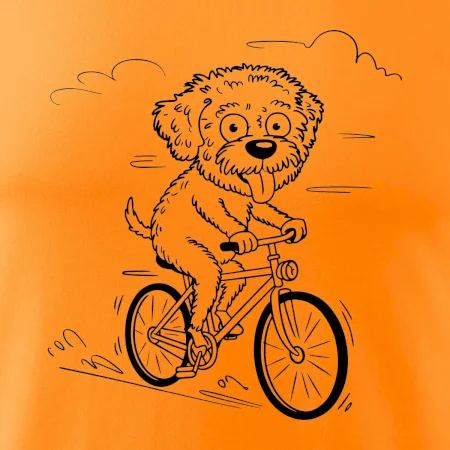 Lagotto romagnolo karikatura na kole černá