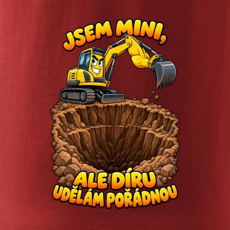 Mini bagr udělá pořádnou díru