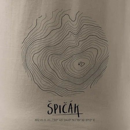 Špičák - vrstevnice v kruhu