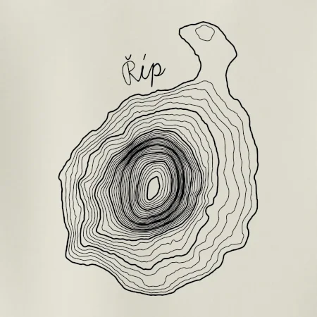 Říp - vrstevnice psací