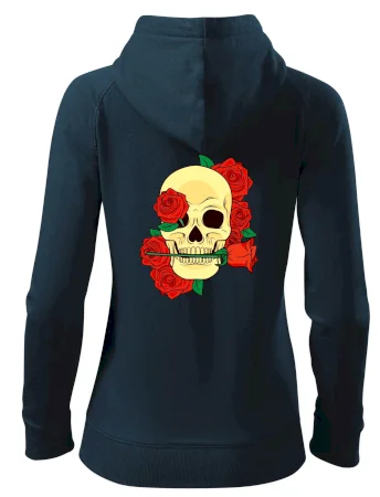 Lebka držící růži