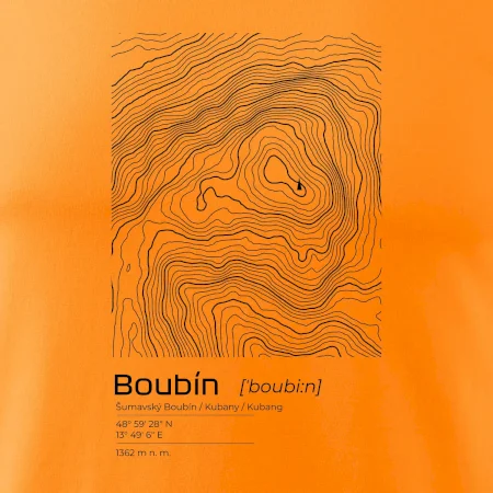 Boubín - vrstevnice v obdélníku