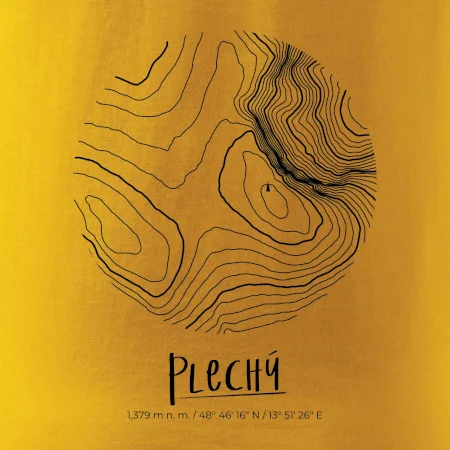 Plechý - vrstevnice v kruhu