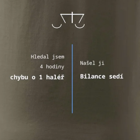 Hledání haléře bilance sedí