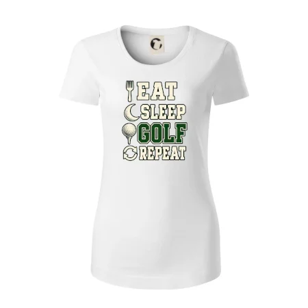 Eat sleep golf repeat typografie