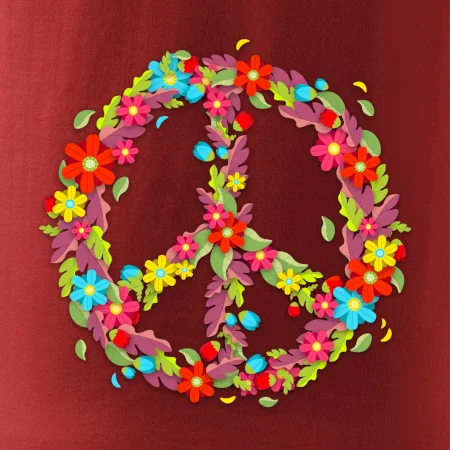 Peace symbol červené květiny