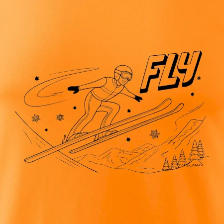 Skokan na lyžích černý obrázek FLY