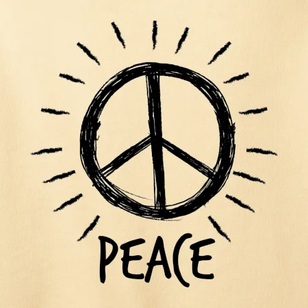 Peace symbol černobílý