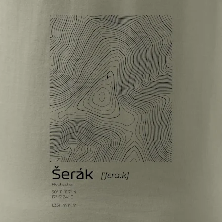 Šerák - vrstevnice v obdélníku