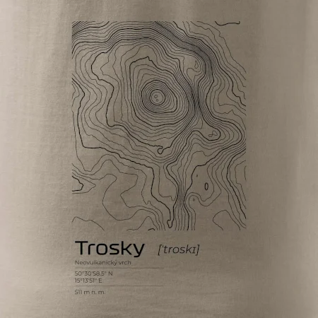 Trosky - vrstevnice v obdélníku