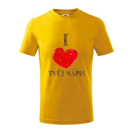 I love malované srdce - vlastní nápis