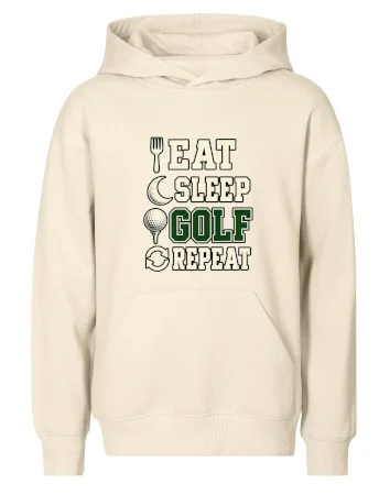 Eat sleep golf repeat typografie