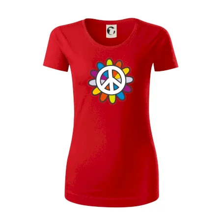 Peace symbol s kreslenou květinou