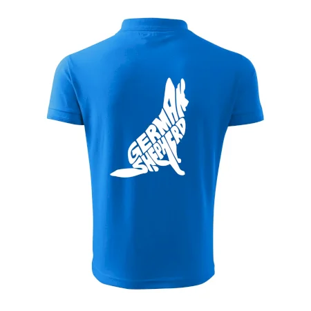 Německý ovčák sedící napis