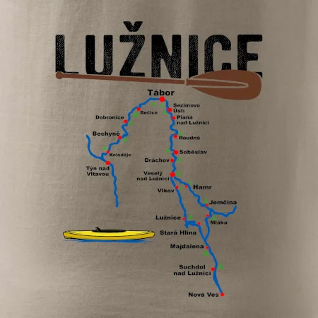 Mapa řeky Lužnice