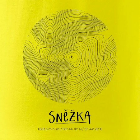 Sněžka - vrstevnice v kruhu