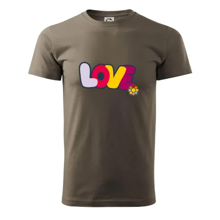 Love nápis s květinou