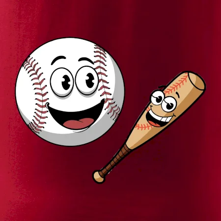 Parové triko - baseballová pálka a míček