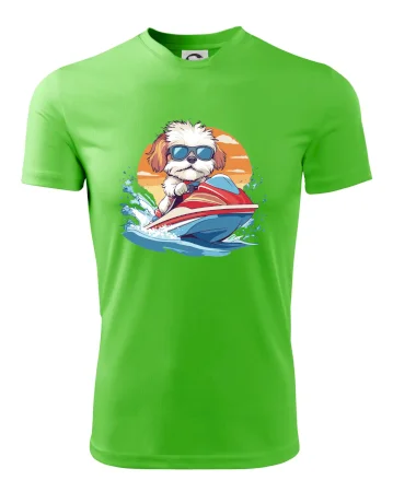 Bišonek na vodním skútru