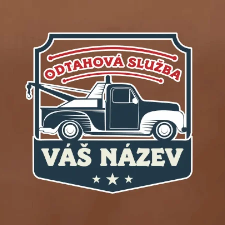 Odtahová služba - erb - červený nápis