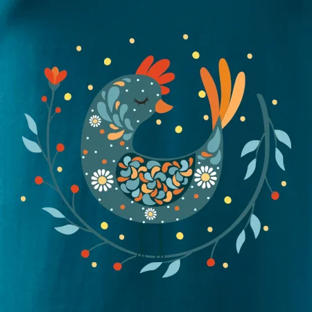 Folklor - slepice s kopretinou