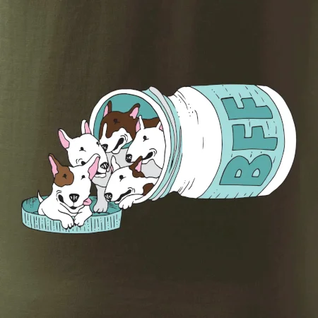 Bullterrier Friends Forever zelené (Pecka design)