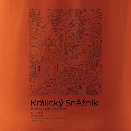 Králický Sněžník - vrstevnice v obdélníku