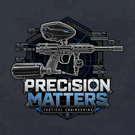 Technický nákres precision matters paintball