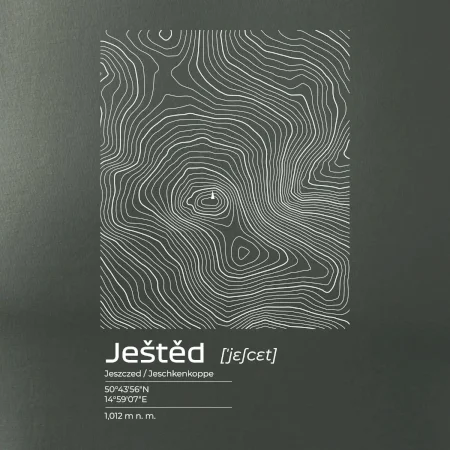 Ještěd - vrstevnice v obdélníku