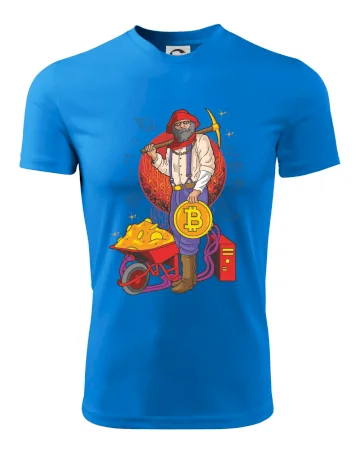Horník těží bitcoiny