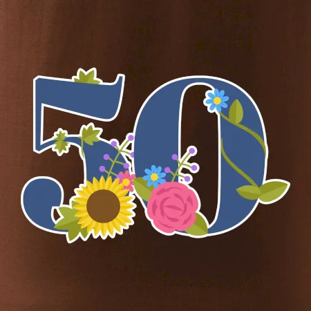 Květinové číslo kreslené - 50