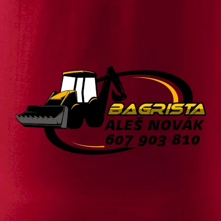 Bagrista v kruhu - vlastní nápis