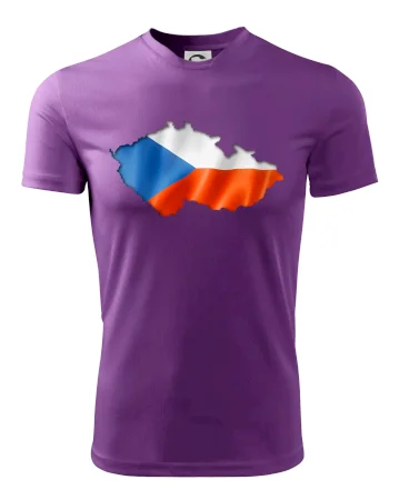 Česká vlajka v obrysu republiky
