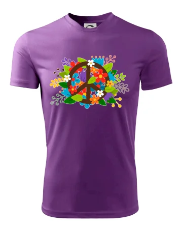 Peace symbol prorostlý květinami