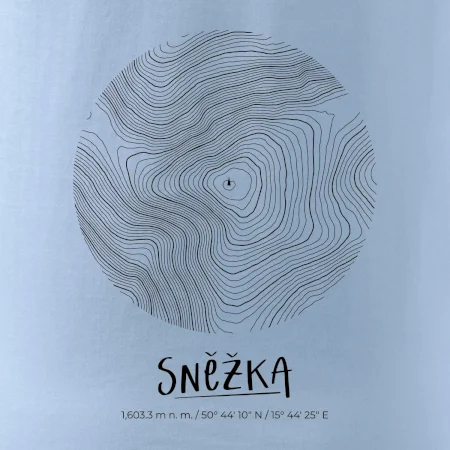 Sněžka - vrstevnice v kruhu