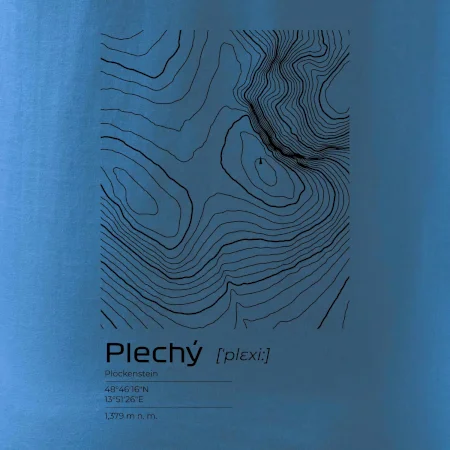Plechý - vrstevnice v obdélníku