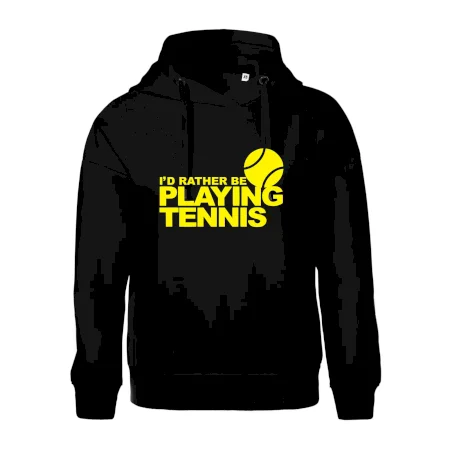 Playing tennis