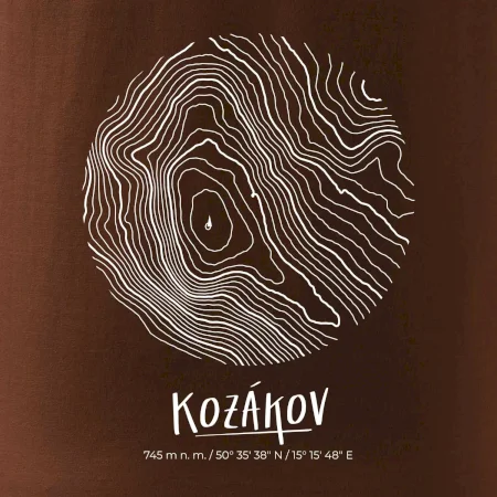 Kozákov - vrstevnice v kruhu