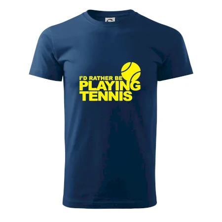 Playing tennis