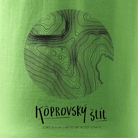 Kôprovský štít - vrstevnice v kruhu