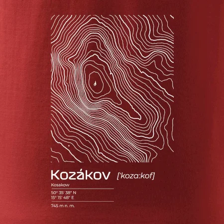 Kozákov - vrstevnice v obdélníku