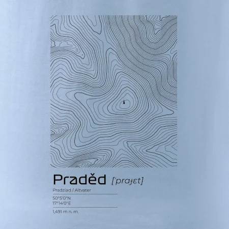 Praděd - vrstevnice v obdélníku