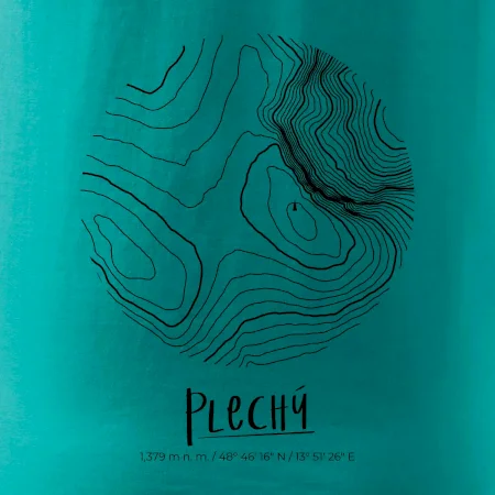 Plechý - vrstevnice v kruhu