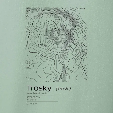 Trosky - vrstevnice v obdélníku